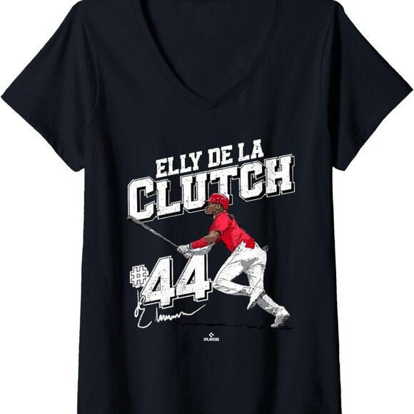 Tops - Elly De La Cruz Women's V-Neck T-Shirt - Official MLBPA Baseball Apparel